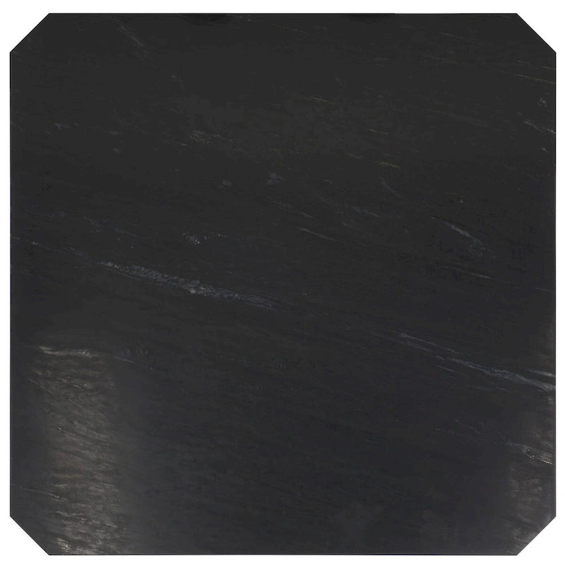 Tavolino da caffè in marmo quadrato bianco/nero, 40"L x 40"P x 15"A
