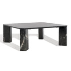 Tavolino da caffè in marmo quadrato bianco/nero, 40"L x 40"P x 15"A