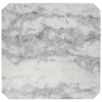 Tavolino da caffè in marmo quadrato bianco/nero, 40"L x 40"P x 15"A