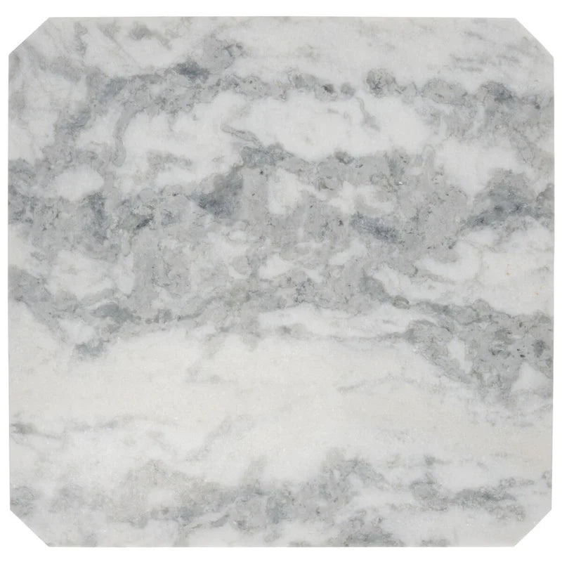 Tavolino da caffè in marmo quadrato bianco/nero, 40"L x 40"P x 15"A