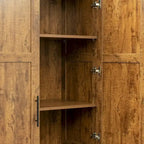 Armadio a 2 ante con 2 cassetti, 5 vani a giorno, bianco/noce/rovere