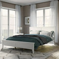 Letto matrimoniale White Queen, testiera a doghe, legno di pino + MDF, 1 persona