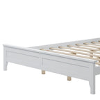 Letto matrimoniale White Queen, testiera a doghe, legno di pino + MDF, 1 persona