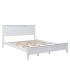 Letto matrimoniale White Queen, testiera a doghe, legno di pino + MDF, 1 persona