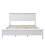 Letto matrimoniale White Queen, testiera a doghe, legno di pino + MDF, 1 persona