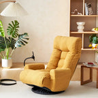 Poltrona reclinabile girevole singola con poggiatesta regolabile – Giallo / Grigio / Verde / Beige