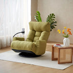 Poltrona reclinabile girevole singola con poggiatesta regolabile – Giallo / Grigio / Verde / Beige
