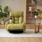 Poltrona reclinabile girevole singola con poggiatesta regolabile – Giallo / Grigio / Verde / Beige