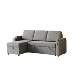 Divano letto modulare a L con contenitore e porta di ricarica | Beige / Grigio / Nero | Posti a sedere 3-4
