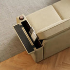 Divano letto modulare a L con contenitore e porta di ricarica | Beige / Grigio / Nero | Posti a sedere 3-4