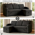 Divano letto modulare a L con contenitore e porta di ricarica | Beige / Grigio / Nero | Posti a sedere 3-4