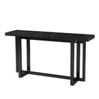 Consolle Nera/Naturale, Piano in MDF e Gambe in Legno di Gomma, Tavolo d'Ingresso da 150 cm