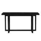 Consolle Nera/Naturale, Piano in MDF e Gambe in Legno di Gomma, Tavolo d'Ingresso da 150 cm