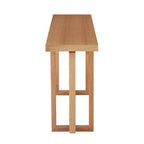 Consolle Nera/Naturale, Piano in MDF e Gambe in Legno di Gomma, Tavolo d'Ingresso da 150 cm