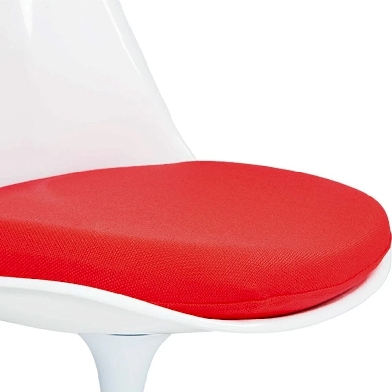 Sedia da pranzo girevole rossa senza braccioli, singola