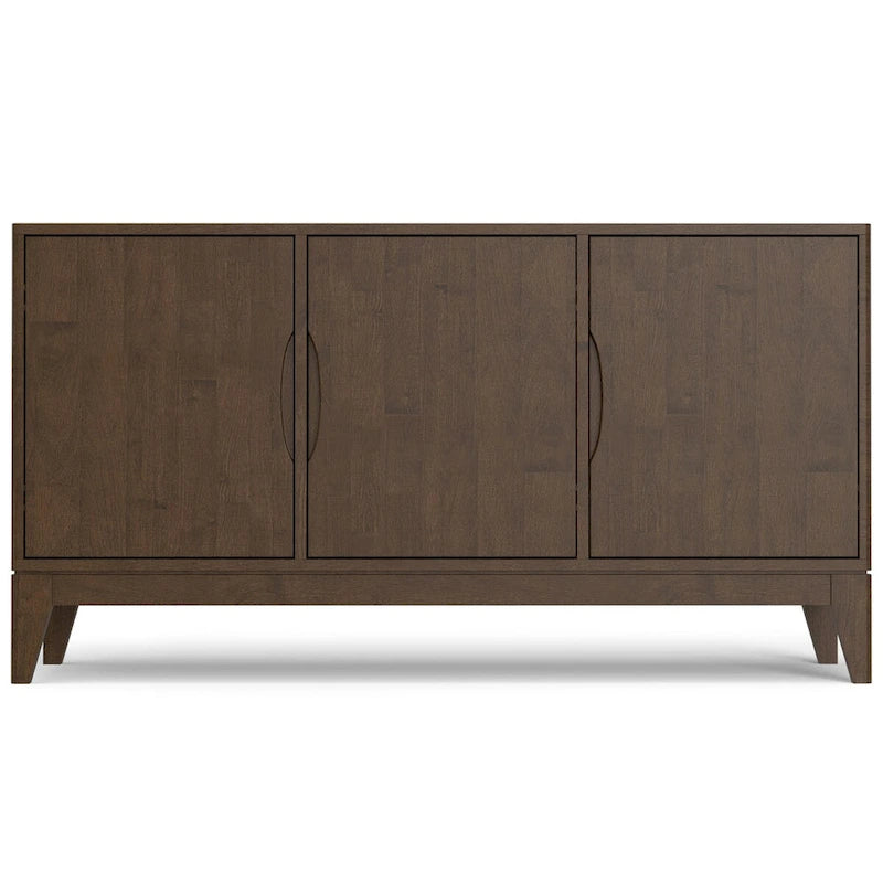 Mobile Credenza a 3 Ante Noce, Stile Mid-Century Moderno