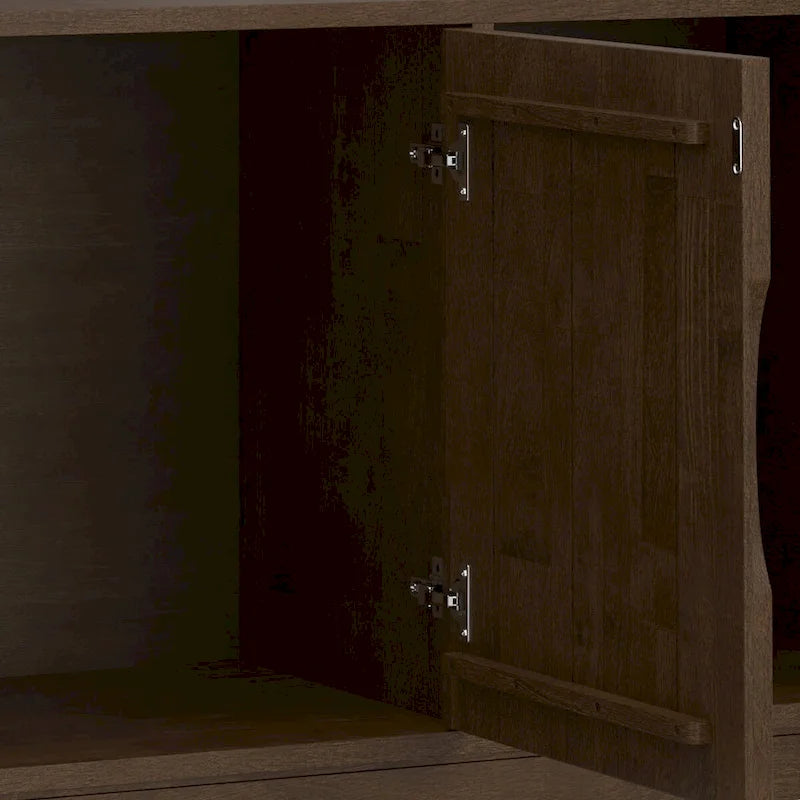 Mobile Credenza a 3 Ante Noce, Stile Mid-Century Moderno