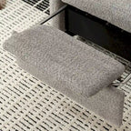 Sedia a Dondolo Imbottita High-Back Grigio/Beige con Poggiapiedi e Tasca Laterale, Posto Singolo