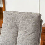 Sedia a Dondolo Imbottita High-Back Grigio/Beige con Poggiapiedi e Tasca Laterale, Posto Singolo