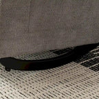 Sedia a Dondolo Imbottita High-Back Grigio/Beige con Poggiapiedi e Tasca Laterale, Posto Singolo