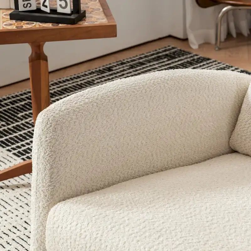 Sedia a Dondolo Imbottita High-Back Grigio/Beige con Poggiapiedi e Tasca Laterale, Posto Singolo