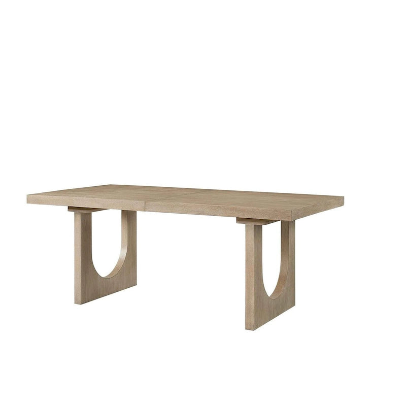 Set da pranzo rettangolare per 6, marrone chiaro, finitura effetto legno