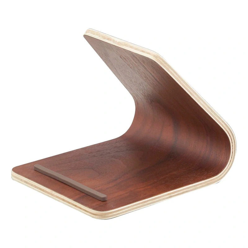 Supporto per tablet in legno, singolo dispositivo, frassino/noce, L14×P12×A11,5 cm