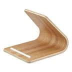 Supporto per tablet in legno, singolo dispositivo, frassino/noce, L14×P12×A11,5 cm