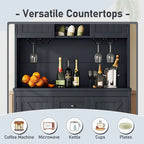 Mobile bar indipendente Off White/Blu/Marrone con portabottiglie