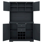 Mobile bar indipendente Off White/Blu/Marrone con portabottiglie