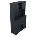 Mobile bar indipendente Off White/Blu/Marrone con portabottiglie