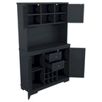 Mobile bar indipendente Off White/Blu/Marrone con portabottiglie