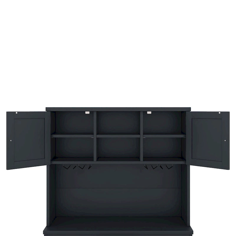 Mobile bar indipendente Off White/Blu/Marrone con portabottiglie
