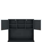 Mobile bar indipendente Off White/Blu/Marrone con portabottiglie