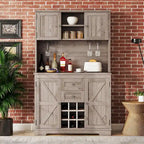 Mobile bar indipendente Off White/Blu/Marrone con portabottiglie