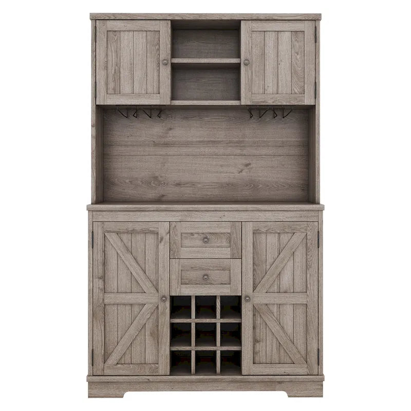 Mobile bar indipendente Off White/Blu/Marrone con portabottiglie