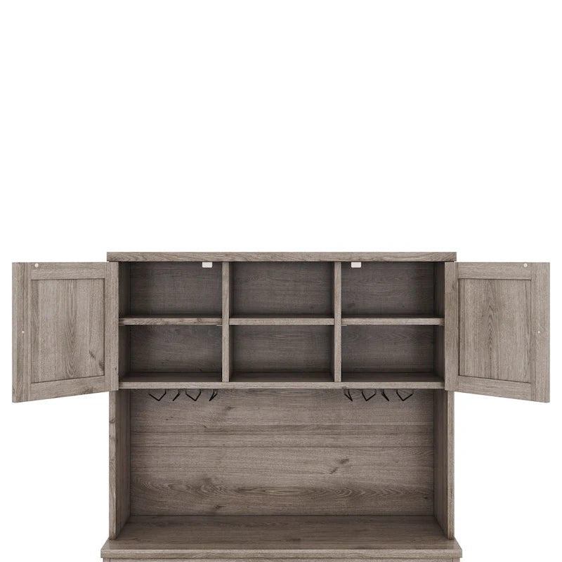 Mobile bar indipendente Off White/Blu/Marrone con portabottiglie
