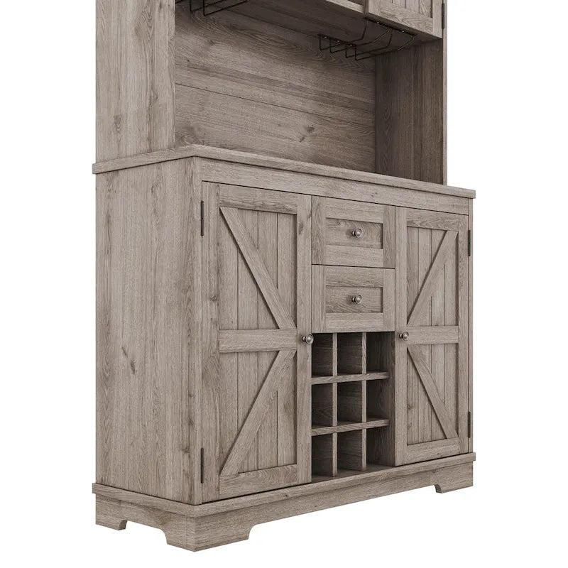 Mobile bar indipendente Off White/Blu/Marrone con portabottiglie