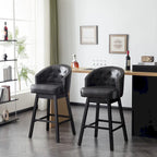 Set di 2 sgabelli da bar girevoli senza braccioli, Naturale e Beige / Nero e Beige / Wengé e Marrone, Altezza seduta 33,25"