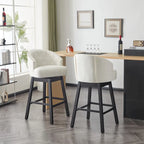 Set di 2 sgabelli da bar girevoli senza braccioli, Naturale e Beige / Nero e Beige / Wengé e Marrone, Altezza seduta 33,25"