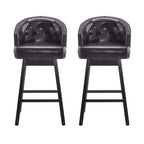 Set di 2 sgabelli da bar girevoli senza braccioli, Naturale e Beige / Nero e Beige / Wengé e Marrone, Altezza seduta 33,25"