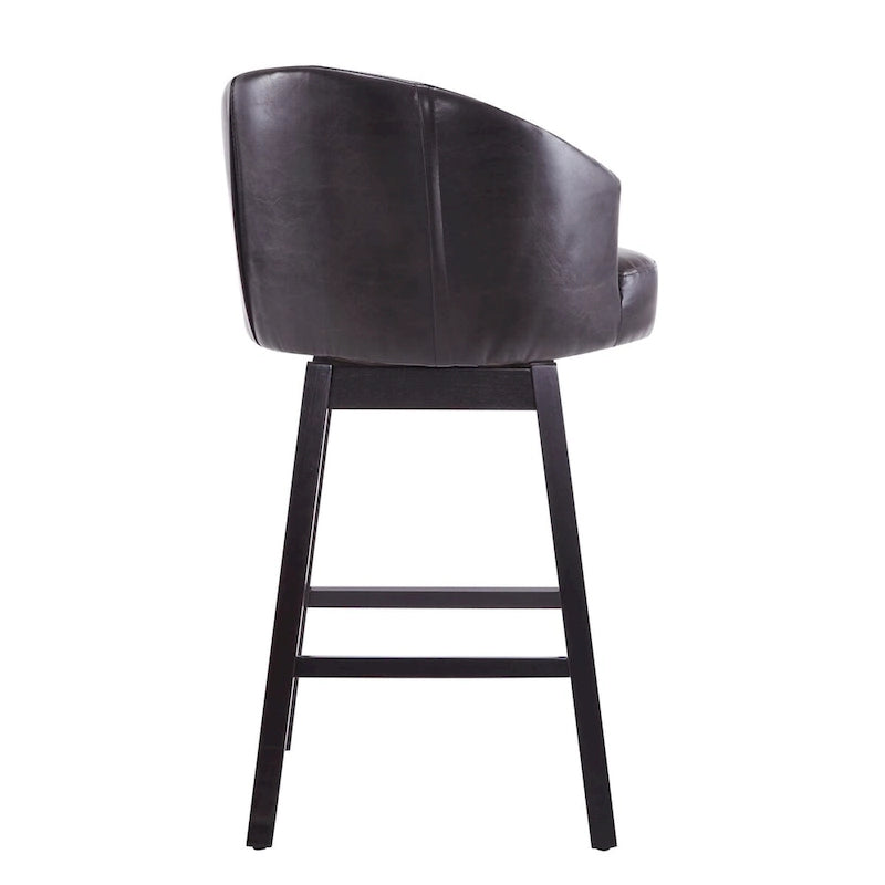 Set di 2 sgabelli da bar girevoli senza braccioli, Naturale e Beige / Nero e Beige / Wengé e Marrone, Altezza seduta 33,25"