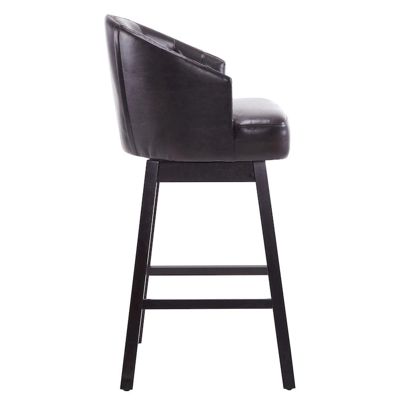 Set di 2 sgabelli da bar girevoli senza braccioli, Naturale e Beige / Nero e Beige / Wengé e Marrone, Altezza seduta 33,25"