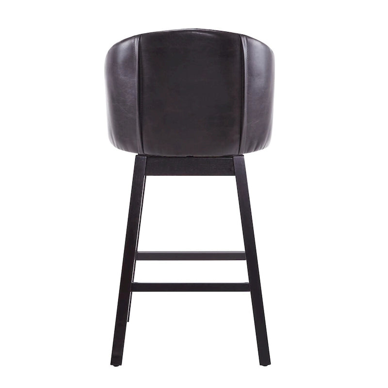 Set di 2 sgabelli da bar girevoli senza braccioli, Naturale e Beige / Nero e Beige / Wengé e Marrone, Altezza seduta 33,25"