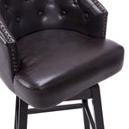 Set di 2 sgabelli da bar girevoli senza braccioli, Naturale e Beige / Nero e Beige / Wengé e Marrone, Altezza seduta 33,25"