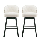 Set di 2 sgabelli da bar girevoli senza braccioli, Naturale e Beige / Nero e Beige / Wengé e Marrone, Altezza seduta 33,25"