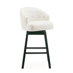 Set di 2 sgabelli da bar girevoli senza braccioli, Naturale e Beige / Nero e Beige / Wengé e Marrone, Altezza seduta 33,25"