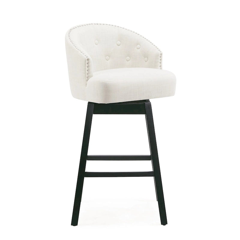 Set di 2 sgabelli da bar girevoli senza braccioli, Naturale e Beige / Nero e Beige / Wengé e Marrone, Altezza seduta 33,25"