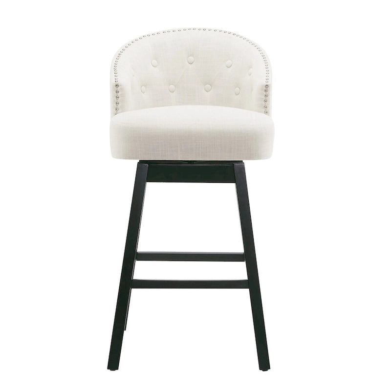 Set di 2 sgabelli da bar girevoli senza braccioli, Naturale e Beige / Nero e Beige / Wengé e Marrone, Altezza seduta 33,25"