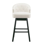 Set di 2 sgabelli da bar girevoli senza braccioli, Naturale e Beige / Nero e Beige / Wengé e Marrone, Altezza seduta 33,25"